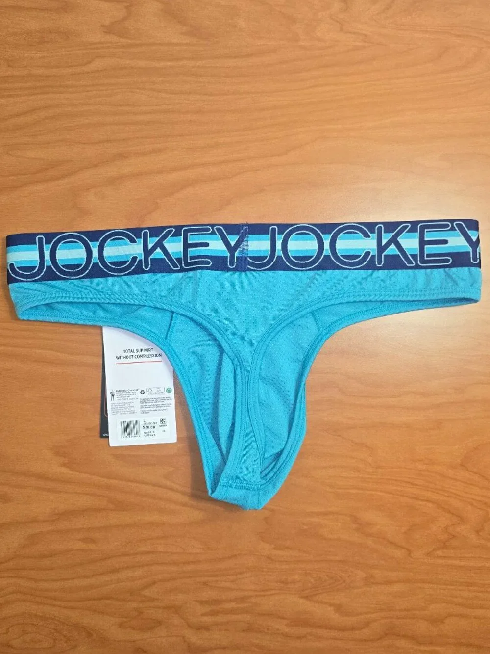 Jockey Men's Sport Stability Pouch Microfiber Thong - Large - Ocean Teal